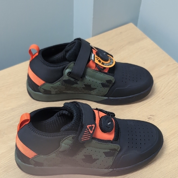 NWT Leatt 4.0 Clip Pro Mountain Bike Shoe. Camo And Orange. Size 9 - Picture 9 of 14